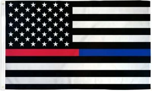 10 x "THIN RED BLUE LINE USA" flag 3x5 ft polyester banner sign law police fire - Picture 1 of 6