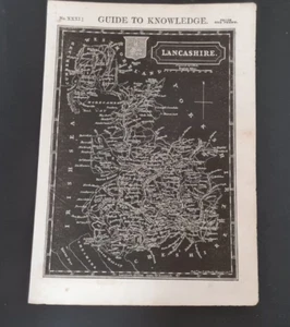 Original antique (1834) county map - Lancashire - Pinnock's Guide to Knowledge - Picture 1 of 5