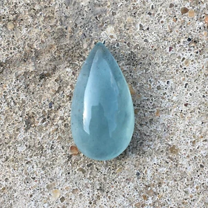 Natural aquamarine cabochon gemstone amazing good color pear shape 10.75 carat - Picture 1 of 12