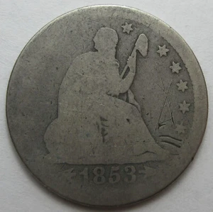 1853 Silver Seated Quarter -Arrows and Raised- Good (#118ah) - Picture 1 of 2