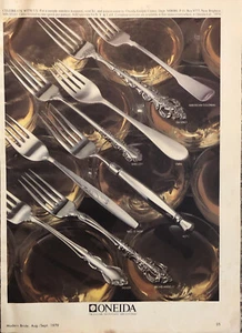 1979 Oneida Silverware Fork Patterns PRINT AD Celebrate With Us VTG 1970s - Picture 1 of 5