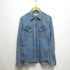 Remi Relief Long Sleeve Denim Western Shirt S Blue Flower Studs Made in Used