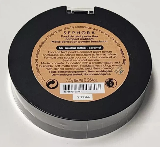 Sephora Matte Perfection Powder Foundation 56 Neutral Toffee Full Size