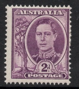 AUSTRALIA 1948 2d BRIGHT PURPLE KING GEORGE VI STAMP MH - Picture 1 of 2
