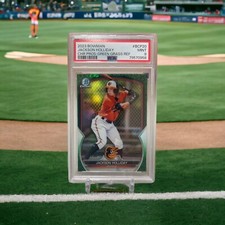 2023 Bowman Chrome Jackson Holiday Green Grass Refractor 57/99 RC PSA 9