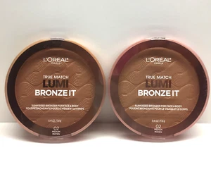 (4) L'Oreal True Match Lumi Bronze It Sunkissed Glow Bronzer Face Body 02 Medium - Picture 1 of 3