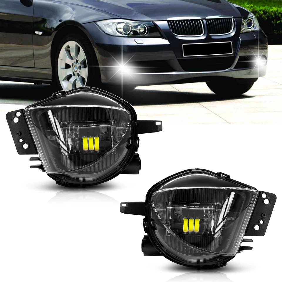 Pair For 2006-2008 BMW E90 323i 325i 328i 330i 335i LED Fog Lights Bumper Lamps - Image 1 of 4