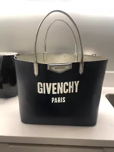 Used authentic Givenchy Calfskin Antigona Navy Silver Blue Tote Bag - Picture 1 of 5