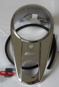 Harley 2-light Dash Housing Chrome aftermarket w lens and Dash Trim new - Picture 1 of 1