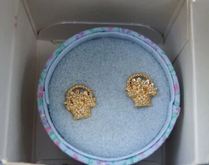 Vintage Avon Ohrringe Blumenkorb - Bild 1 von 4