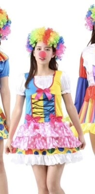 Joke Women Clown Sexy Cosplay Costume Heart Queen Ball Dress Gift - Image 1 of 2