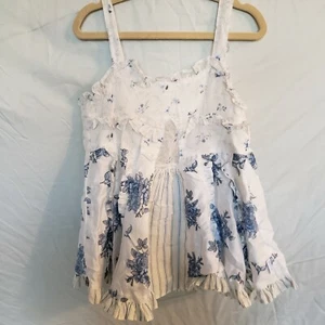 Jottum White Floral Lace Ruffle Tank Top Size Eur 128 US size 8 EUC Vintage - Picture 1 of 4