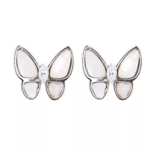 Shimmer Butterfly Studs, Available in Silver or Gold, Mother of Pearl Shell - Picture 1 of 4