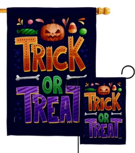 Trick or Treat Garden Flag Fall Halloween Decorative Gift Yard House Banner - Picture 1 of 13
