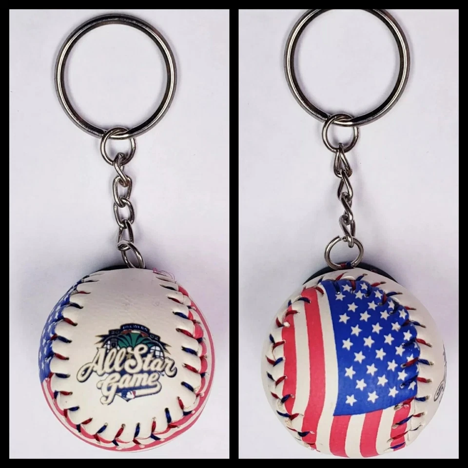 2002 MLB All-Star Game Keychain Ring Baseball MILLER PARK, WI Milwaukee Brewers - Image 1 of 4