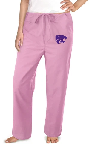K-State Logo Pink Scrubs Pants DRAWSTRING BOTTOMSCute GIFTS for Ladies Cover