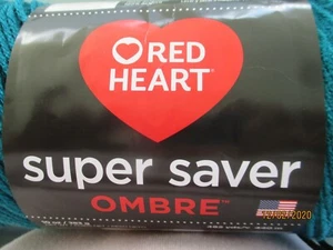 Red Heart Super Saver Ombre DEEP TEAL 10 Unzen 100 % Acryl 452 Meter Kammgarn Wt #4 - Bild 1 von 6