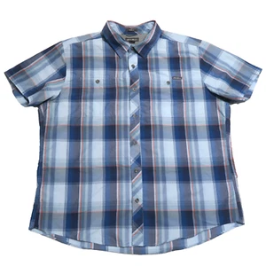 Eddie Bauer Button Up Hemd Herren XL blau kariert Kurzarm Classic Fit Taschen - Bild 1 von 11