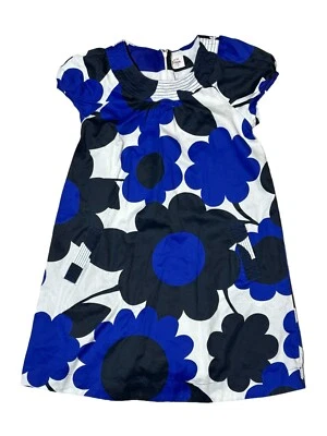 Mini Boden Dress Girls Size 11-12Y Spring Summer Blue Black White Floral Lined - Image 1 of 4