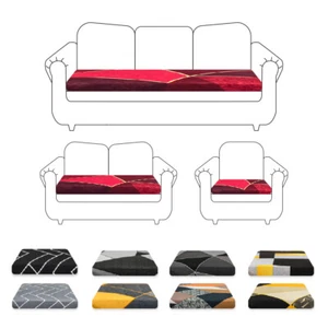 Printed Sofa Cushion Cover Stretch Couch Seat Slipcover Furniture Protector - Picture 1 of 17