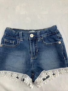 Jordache Denim Shorts With Lace Girl's Size 5t Adjustable Waist. - Picture 1 of 8