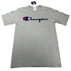 T-shirt uomo Champion grigio blu rosso serigrafia logo scritta - Foto 1 di 3