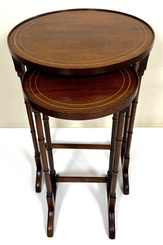 Brandt Set of 2 Walnut Round Nesting Tables Cover
