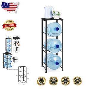 Moderno Soporte Organizador de Botellas de Agua Negro - Almacenamiento de 3 Niveles para Hogar y Oficina - Imagen 1 de 10