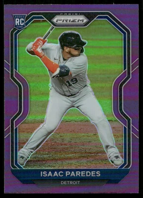 2021 Panini Prizm Purple Prizm Isaac Paredes RC #43 - Image 1 of 2
