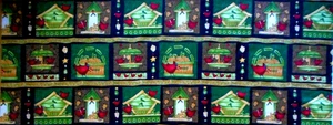 Christmas Fabric Panel Cardinal Birdhouse Debbie Mumm 17.75x44" Cotton Vtg 7B - Picture 1 of 1