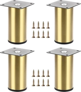 OwnMy 4PCS 4 Inch Stainless Steel Furniture Legs Feets Metal 4 Inch, Gold  - Picture 1 of 7