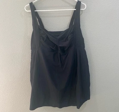 Vestido de baño Ava & Viv para mujer Plus 20W (2XL) negro de una pieza traje de baño fluido Foto 1 de 4