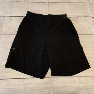 Under Armour Mens Size Medium Fitted Elevated Woven Shorts With Pockets Black - Picture 1 of 13