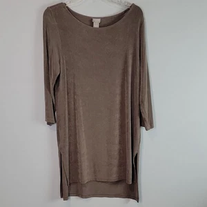 Top túnica marrón topo Chico's Travelers talla 1= 8/10 - Imagen 1 de 6