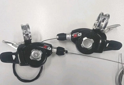 SRAM X0 Carbon Gear Trigger Shifters 3x9 Speed Silver XO Mtb Mountain Bike - Image 1 of 4