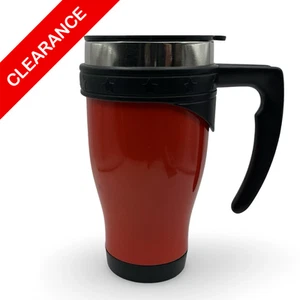 NEW Travel Mug 16 oz Red Insulated Coffee Tumbler with Handle and Lid - Picture 1 of 3