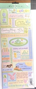Baby Words & Icons Embossed ADORABLE K&Company 5" x 12" Sticker Sheet - Picture 1 of 2