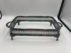 Vintage International Silver CO Serving Pan Tray Holder With Handles 11” X 7” - Picture 1 of 5