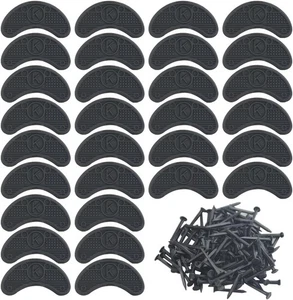 30PCS Piastre Tacco Nero Rubinetti Punte in Gomma Suola Riparazione Pad  - Foto 1 di 7