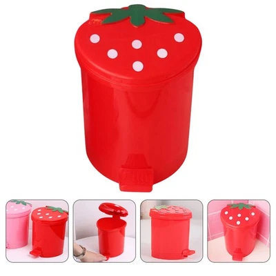  2 Stück Desktop-Erdbeer-Mülleimer, praktischer Papierkorb, kleiner Mülleimer - Bild 1 von 4