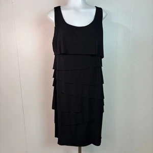 Chico's Kleid 0 Damen 4/6 schwarz Stufen Rüschen ärmellos Stretch Jersey - Bild 1 von 7