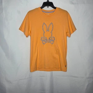 Psycho Bunny T-shirt Orange Pima Cotton Embroidered Logo Size 4 Small - Picture 1 of 5
