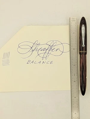 Sheaffer Balance Red Stripe Fountain Pen 14k Gold Nib Restored - Image 1 of 4