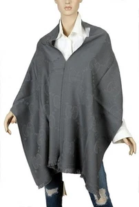 NEU GUCCI GG JACQUARD DOUBLE NEST GRAU JUMBO GG WOLLE SCHAL TUCH HALSTUCH - Bild 1 von 7