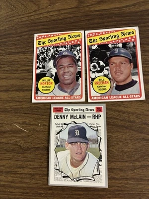 1969 (2) Topps All-Stars Willie Horton Bill Freehand & 1970 Denny McLain Tigers - Image 1 of 2