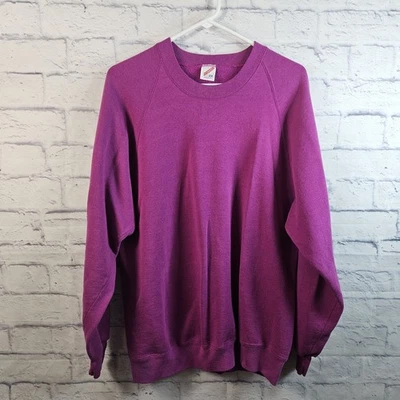 Jerzees Mujer Sudadera 2X Púrpura Vintage Manga Larga Cuello Redondo Pullover EE. UU. Foto 1 de 4