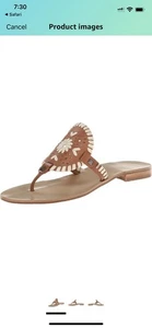Sandalia Jack Rogers Georgica para mujer, coñac/hueso talla 9M - Imagen 1 de 10