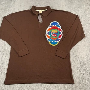 Coogi Polo Shirt Men's 4X Big Embroidered Colorful Logo Long Sleeve NEW Y2K - Picture 1 of 13