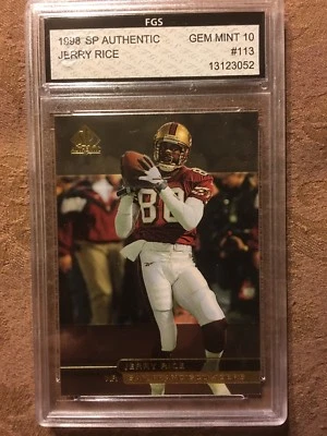1998 SP Authentic #113 Jerry Rice 49ers FGS GEM MINT 10 - Image 1 of 2