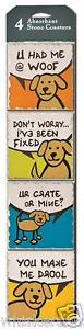 Dog Speak Set of 4 Absorbent Stone Coaster Set - Dog Pick Up Lines - Made in USA - Picture 1 of 1